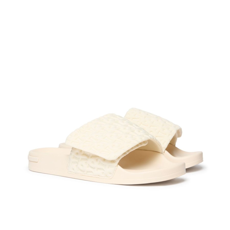 Mallet Mallet Slide Beige Emboss Womens | Sliders